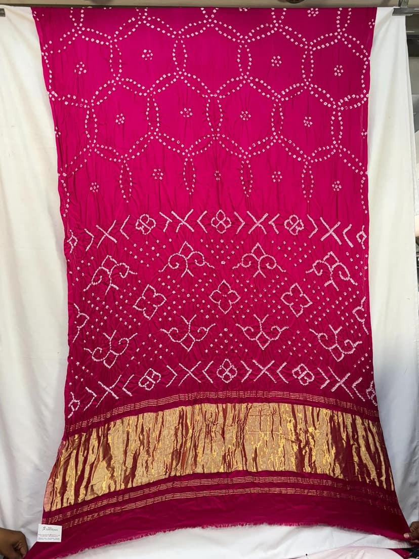 Kala Sanskruti All Over Pink Color Art Silk Bandhani Saree 6.5M with Blouse Piece Elegant Traditional Wear Bridal Unique Saree for Women