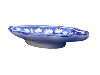 Unique Hand-Painted Ceramic Leaf-Shaped Dish