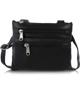 CIMONI Sling Bag Pure Leather Set of 1 ( Black )