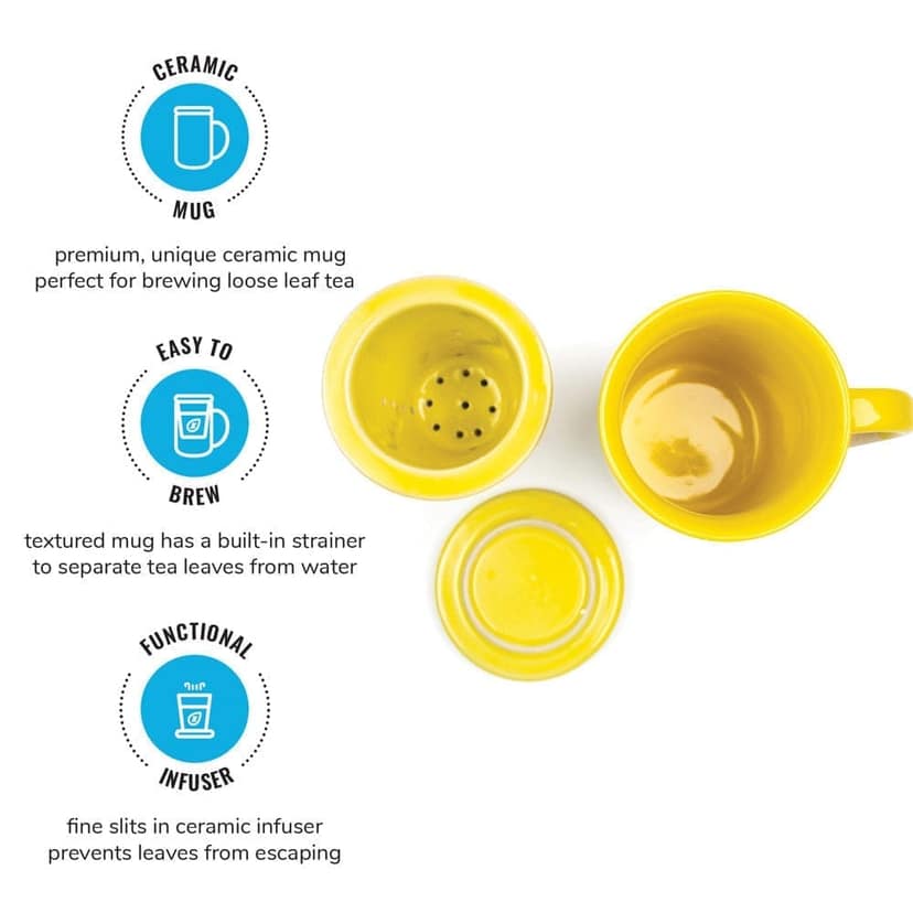 Terra Tea Infuser Mug (Lime Yellow) view 2