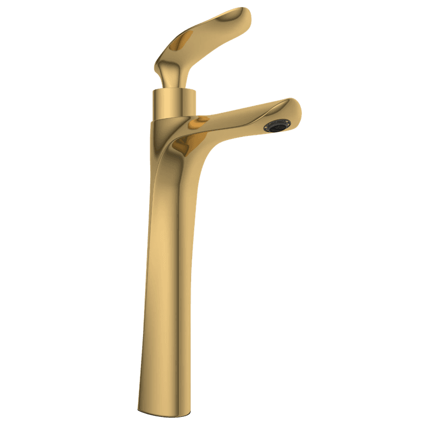 KA-GG-3117 High Neck Pillar Tap (Glossy Gold) view 2