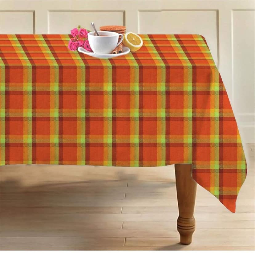 AIRWILL, 100% Cotton Self Designed 6 Seater Table Cloth, Pack of 1 pc.