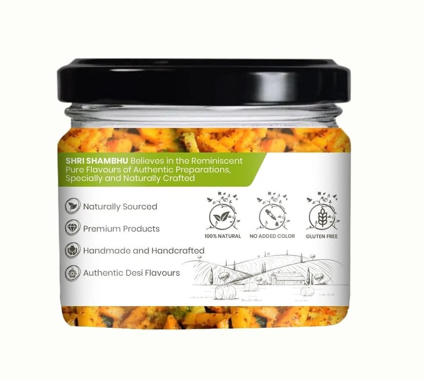 Shri Shambhu | Mustard Oil Pickle | Authentic Ginger & Chilli Pickle in Mustard Oil | Adrak Mirch Ka Achaar | Ginger Chilli Pickle | 300g view 2