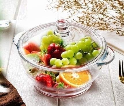 Square Glass Casserole With Lid,1200 ML Glass Bowl for Cooking, Baking, Serving, Mixing and Storing, Microwave & Oven Safe - Ideal for Kitchen, Dining Set 1
