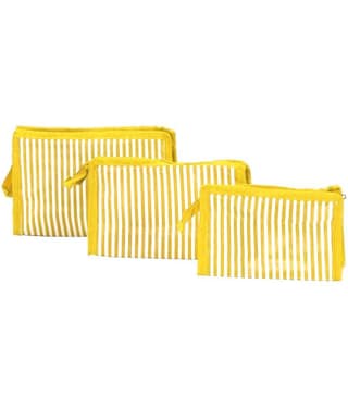 PrettyKrafts Yellow Vanity Kit and pouches - 3 Pcs