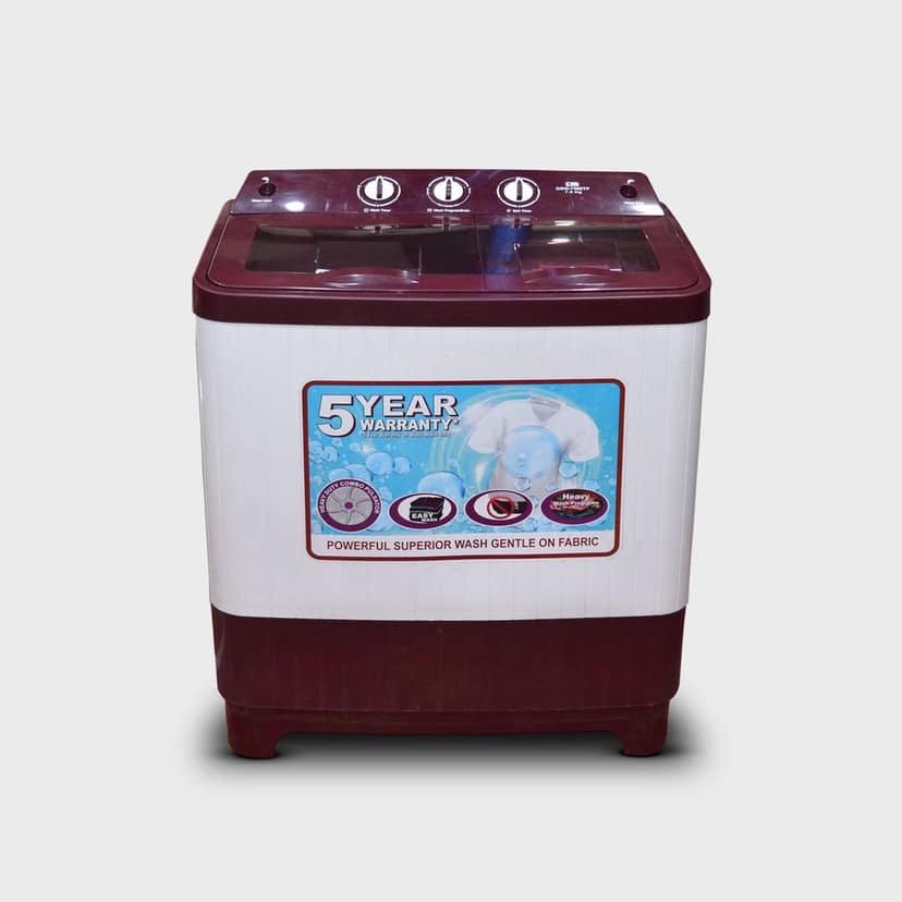 DAD Shop SEMI AUTOMATICE WASHING MACHINE 7.5 KG DSW 7500 TP RED AND WHITE