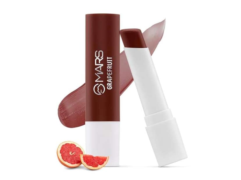 MARS Aqua Splash Tinted Lip Balm Enriched with Shea Butter, Jojoba Oil, Vitamin-E & Cocoa Extract, Repair Chapped Lips, Non-Sticky & Moisturising - 05-GRAPEFRUIT