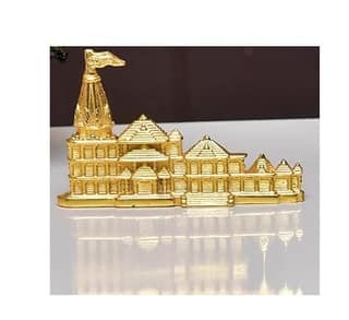 Ram Mandir Ayodhya Model Shri Ram Janmbhumi Temple Statue, showpiece in 4 Inches for car dashboard, home, shop, office table and gifts purpose