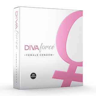 Divaforce Female Condoms - 2 Count| Lavender scented| Unique design| No side effects