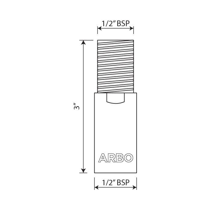 AC-27 Brass 3" Inch Extention Nipple view 2