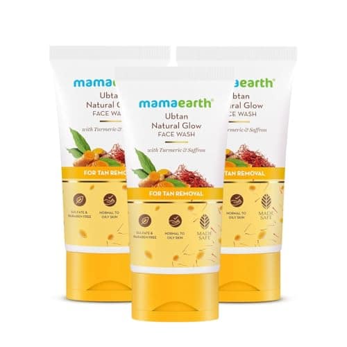 Mamaearth Ubtan Natural Face Wash For all Skin Type with Turmeric & Saffron for Tan Removal 150 ml (Pack of 3) Mamaearth Ubtan Natural Face Wash For all Skin Type with Turmeric & Saffron for Tan Removal 150 ml (Pack of 3) - Yellow / 150 ml (Pack of 3) view 2