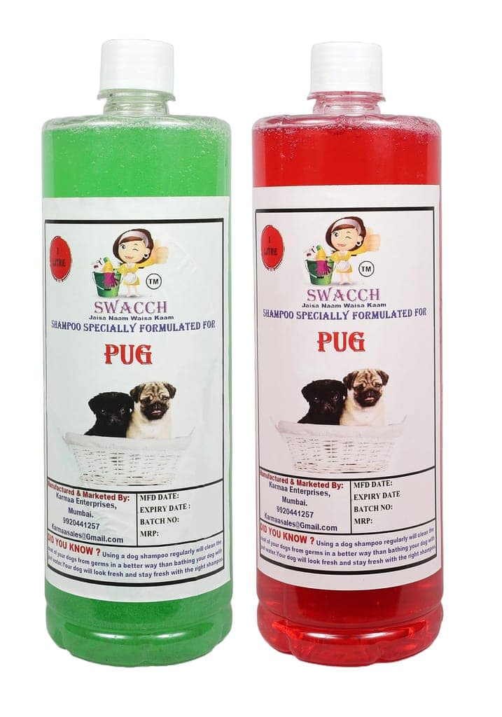 SWACCH Shampoo Specially FORMULATED for Pug (1 Litre) (Combo Pack of 2) NEEM ALOVERA & Jasmine view 2