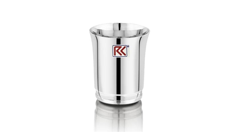 RK Stainless Steel Premium Water Glasses Pari-7 Mirror Polish, Food Grade| Plain Smooth Design | Scratch Resistant, Serving Glass | for Water Juice. (Silver) | Capacity: 300 ML | Set of 4 Glasses view 2