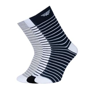 Red Tape Men's Cotton Striped Full Length Socks | Pack of 3, Assorted