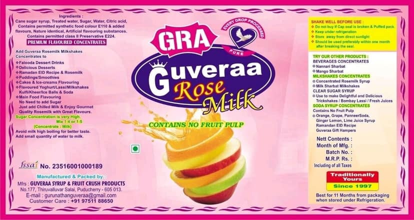 Concentrated Rosemilk Syrup 680ml (2)
