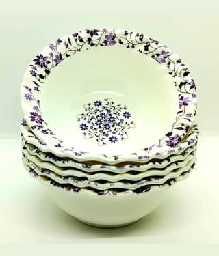Laserbot Serving Bowl (4.5 X 1.5" INCH) Melamine Printed Chip&Dip Bowl 4.5 cm ( Set of 6 ) Pink