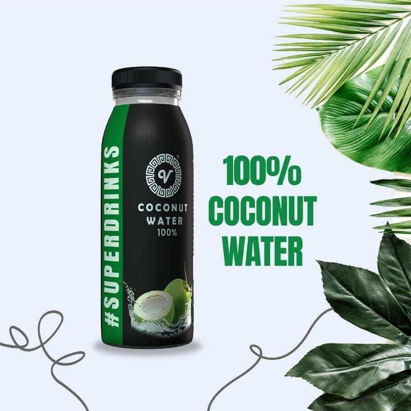 SUPERDRINKS Coconut Water 200ml | From fresh Tender Coconut | No Added Sugar, Not from Concentrate | Hydrating Coconut Water | (Pack of 4) view 2