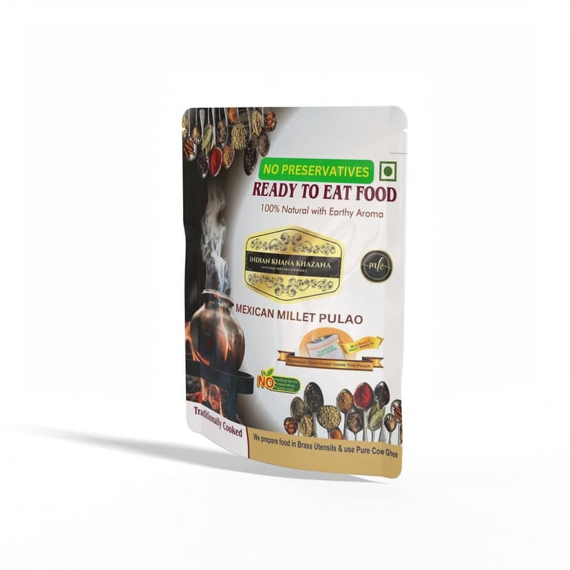 INDIAN KHANA KHAZANA Mexican Millet Pulao | No Added Preservative and Colours | Serve Hot Anytime Anywhere with our Disposable-Cooker inside the Pack | Indian Tasty Flavour Ready to Eat Food Mexican Millet Pulao. view 2