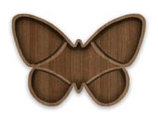Butterfly Shaped Wooden Serving Platter - 4 Compartment