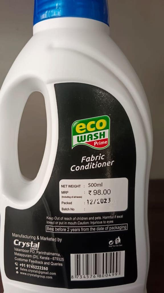 ECOWASH FABRIC CONDITIONER 500ML