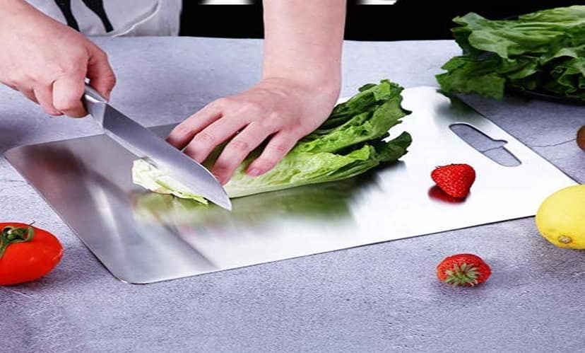 Dark Wolf Heavy Duty Stainless Steel Chopping Board for Kitchen Professional and Home Use view 2