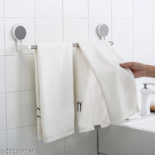 Pack of 2 pcs stainless steel wall mounted self adhesive magic sticker towel napkin holder bar for bathroom and kitchen view 2