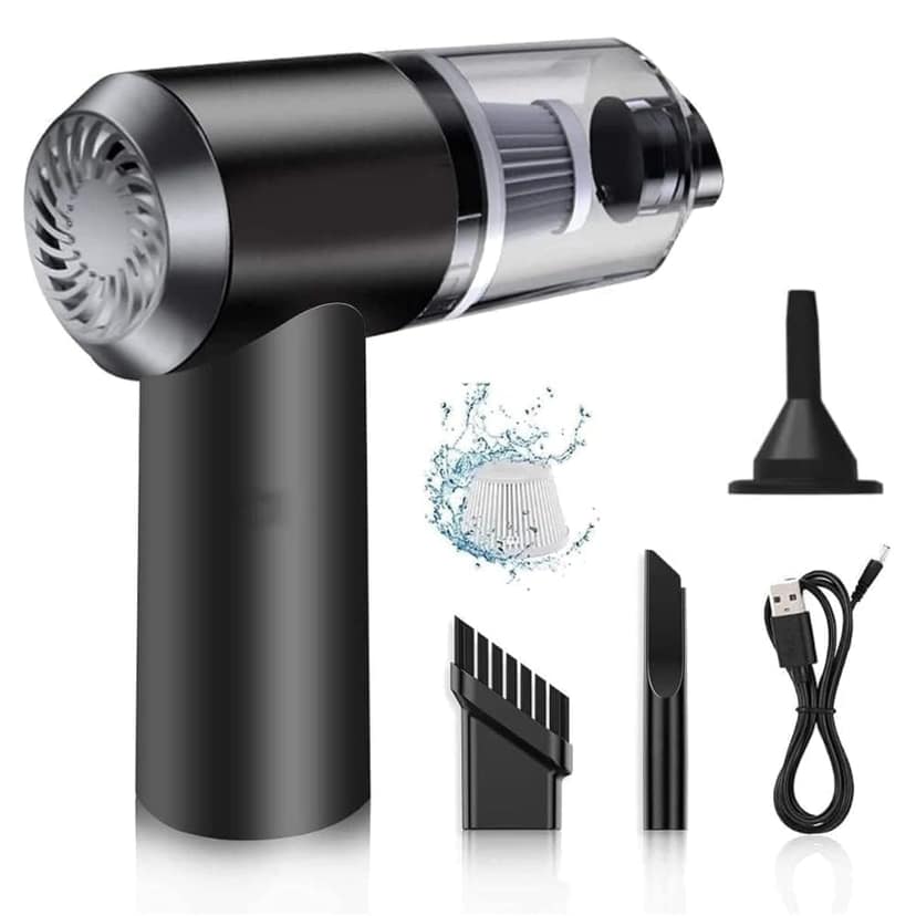 3 IN 1 Portable Car Vacuum Cleaner with Blower | USB Rechargeable Wireless Handheld Car Vacuum Cleaner Traveling, Camping Reusable,Portable,Rechargeable (Black)