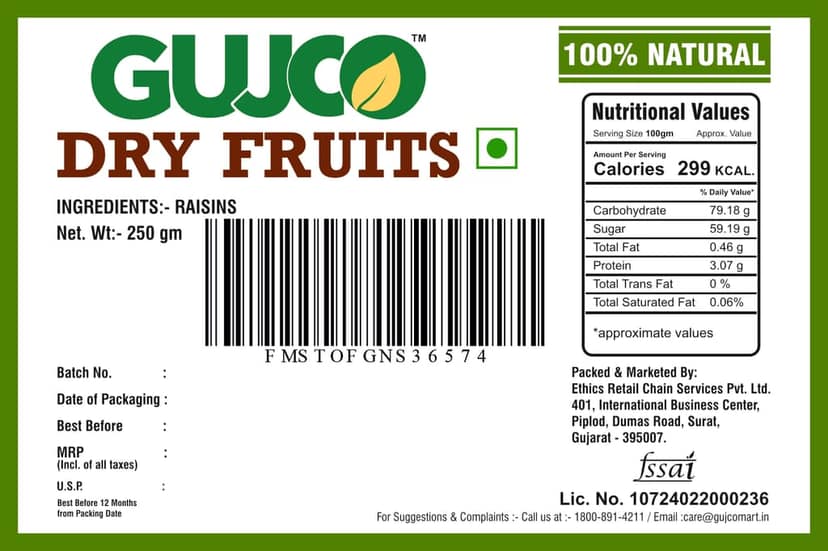 GUJCO Kismis (Raisins) view 2