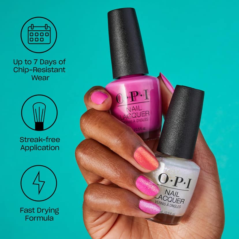 O.P.I Nail Lacquer | Can't Find My Czechbook (Aqua blue) | 15 ml | Long-Lasting, Glossy Nail Polish | Fast Drying, Chip Resistant O.P.I Nail Lacquer | Can't Find My Czechbook (Aqua blue) | 15 ml | Long-Lasting, Glossy Nail Polish | Fast Drying, Chip Resi view 2