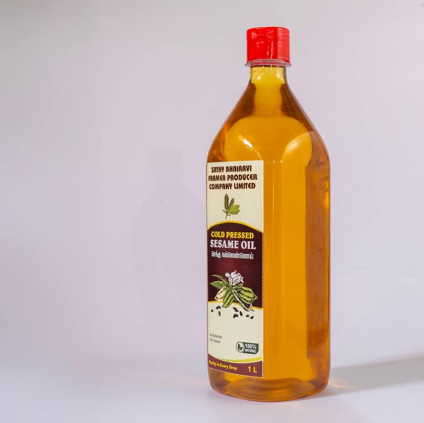Sathy Bhairavi Cold Pressed 100% Natural Sesame Oil, 1L - Purity In Every Drop view 2