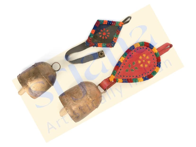 Srjana Handcrafted Leather and Copper Bells Handicrafts 2pc view 2