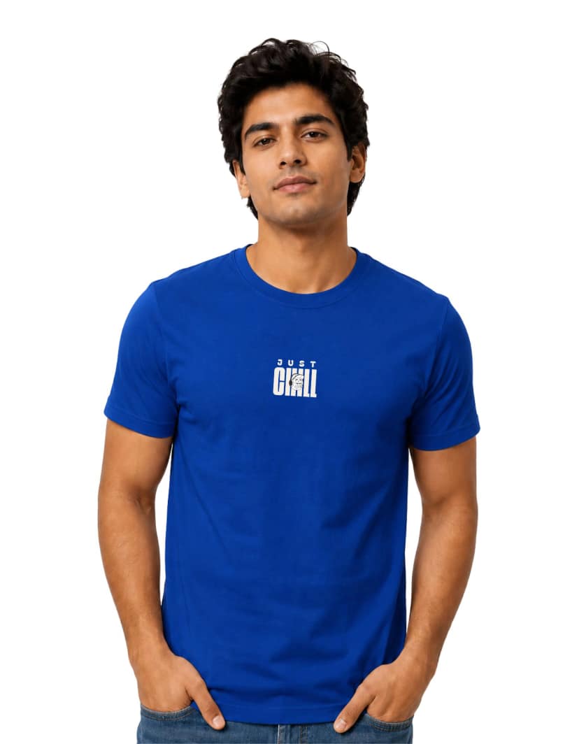 You Gotta Chill Cotton Round Neck T-Shirt 180 GSM Royal Blue