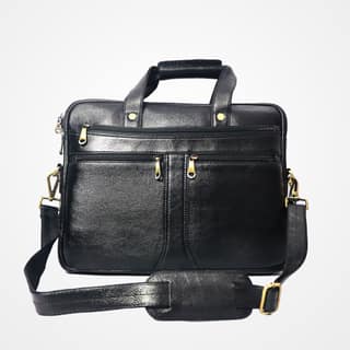 FHS OfficeElite Genuine Leather Laptop Briefcase: Where Professionalism Meets Style