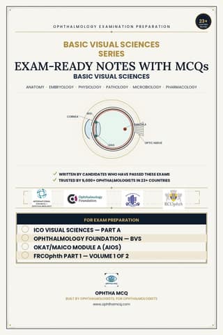 BASIC VISUAL SCIENCES NOTES WITH MCQs FOR ICO,OF,FRCophth