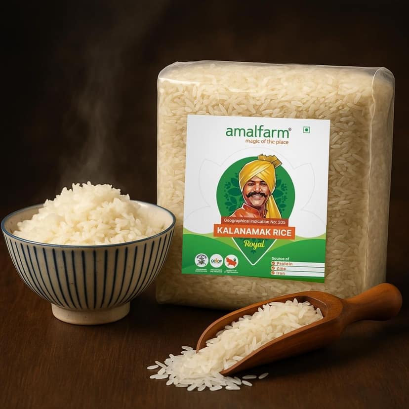 Amalfarm Kala Namak Aromatic Rice || Buddha Rice with Bran| Pure & Unadulterated |Rich in Zinc and Protein| Immunity booster| Daily Consumption Rice | 100% Natural Premium| 1kg view 2