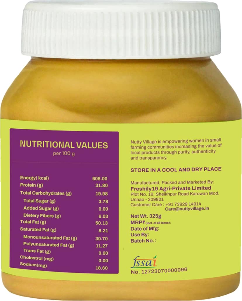 Nutty Village Unsweetened Creamy Peanut Butter 325 g view 2