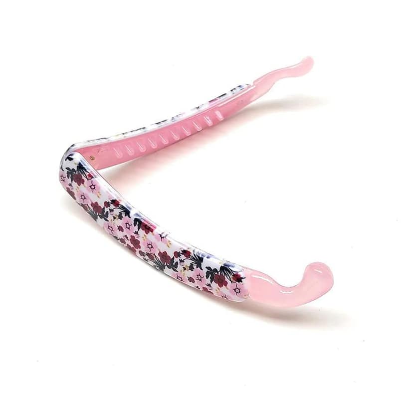 BIRDWARE Big-Size Multi Color Imported Rubber Acrylic Material Stone Banana hair Clips For Women (Multi Colour) | hair clutchers (Pack Of 3 Printed) BIRDWARE Big-Size Multi Color Imported Rubber Acrylic Material Stone Banana hair Clips For Women (Multi C view 2
