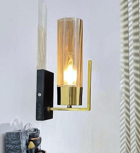 Golden Wall Lights for Home Decoration, Wall Lamps for Bedroom, Up or Down Bedside Wall Lights Pack of 1