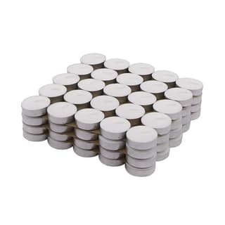 Set of 50 Pure Wax Unscented White Tea Light Candles