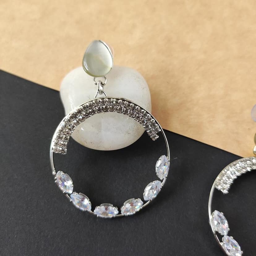 Beautiful Silver Oxidised Chandbali Earring For Women view 2