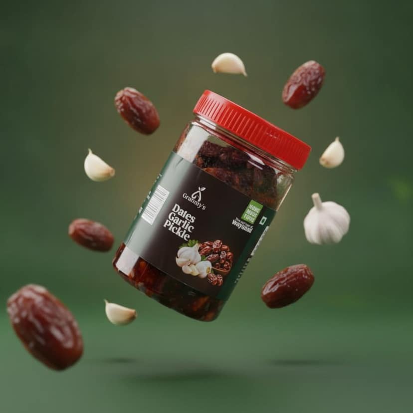 Dates Garlic pickle - 400 gm - One plastic jar view 2