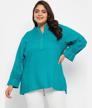 VINAAN Women's Rayon Regular Top ( Black )