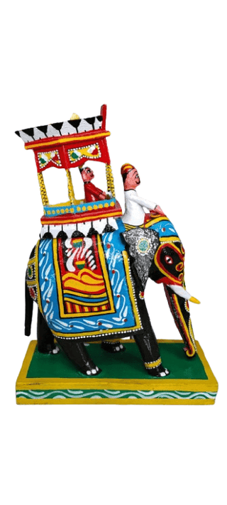 Kondapalli wood elephant blue colour toy