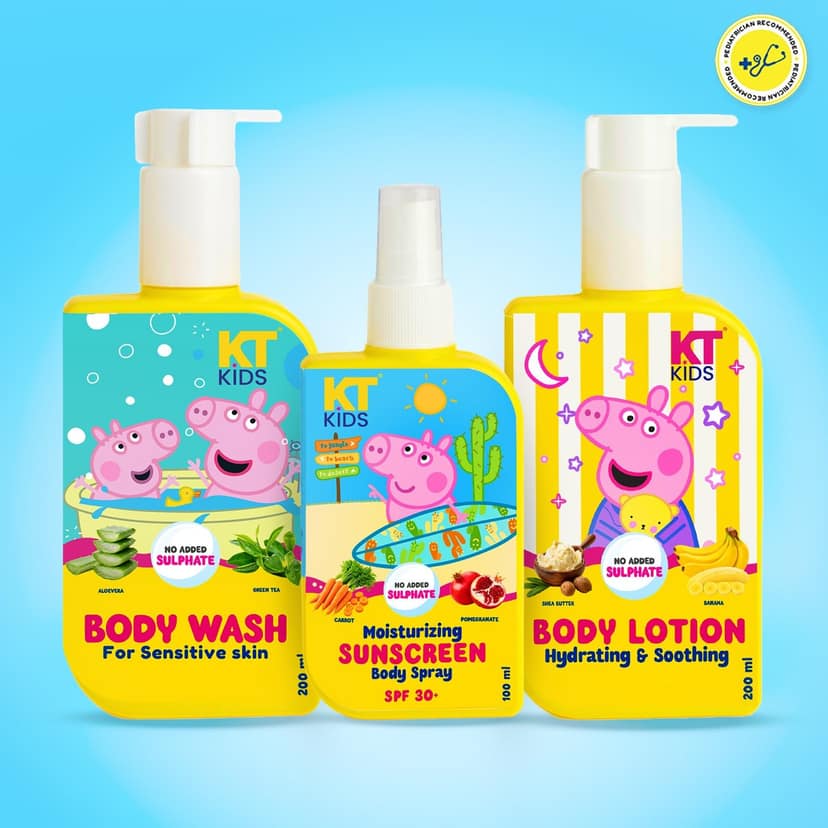 KT Kids Peppa Pig Kids Hair Care Kit with Fancy Gift Bag + Free Peppa Pig Keychain - 500ml view 2