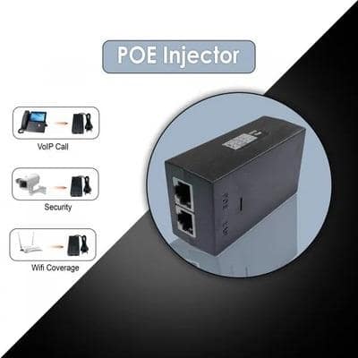 POE LAN Injector 24V DC To 1A Power Over Ethernet Adapter With Cable view 2