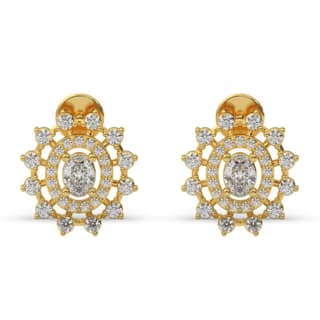 14K Yellow Gold 1/2 Cttw Diamond Earrings