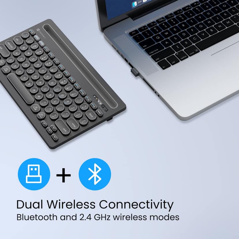 Portronics Bubble Dock Dual Wireless, Rechargeable, Tablet Holder, Multi-Device Pairing view 2