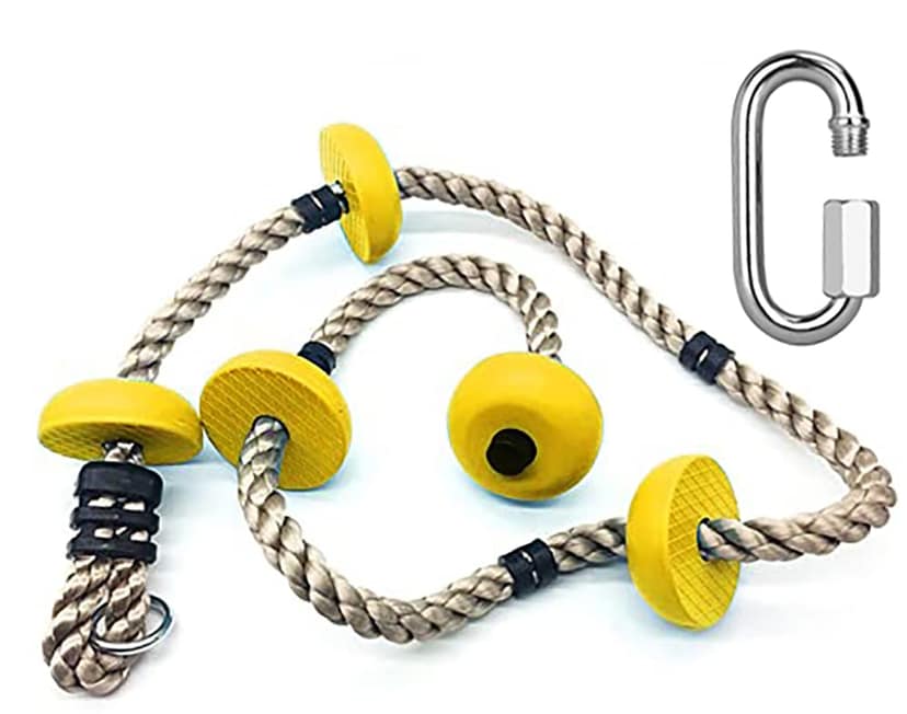 REZNOR 6.5ft Kids Climbing Rope with 5 Plastic Knots Ideal for Tree Houses and Climbing Frames, Swing Set Backyard Outdoor Play